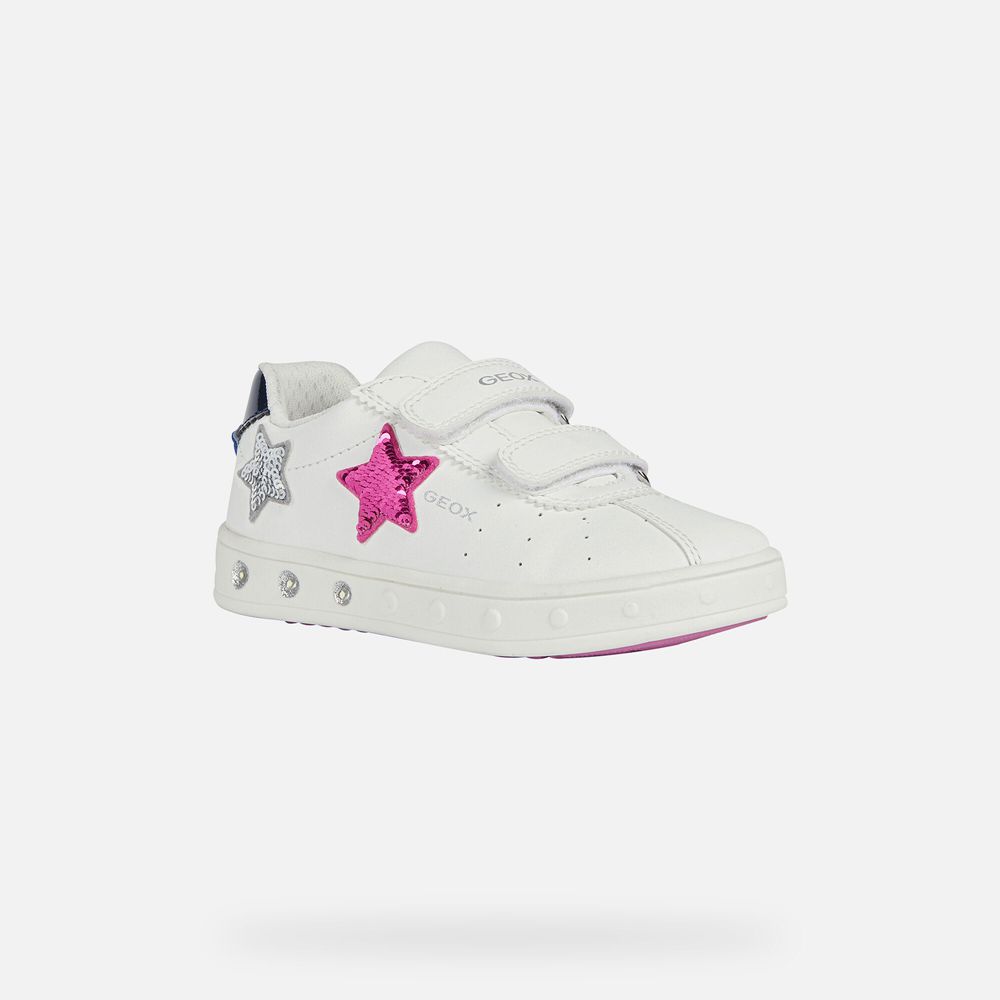 Tenis Geox Menina Branco/Rosa - Skylin - KFOHT1034